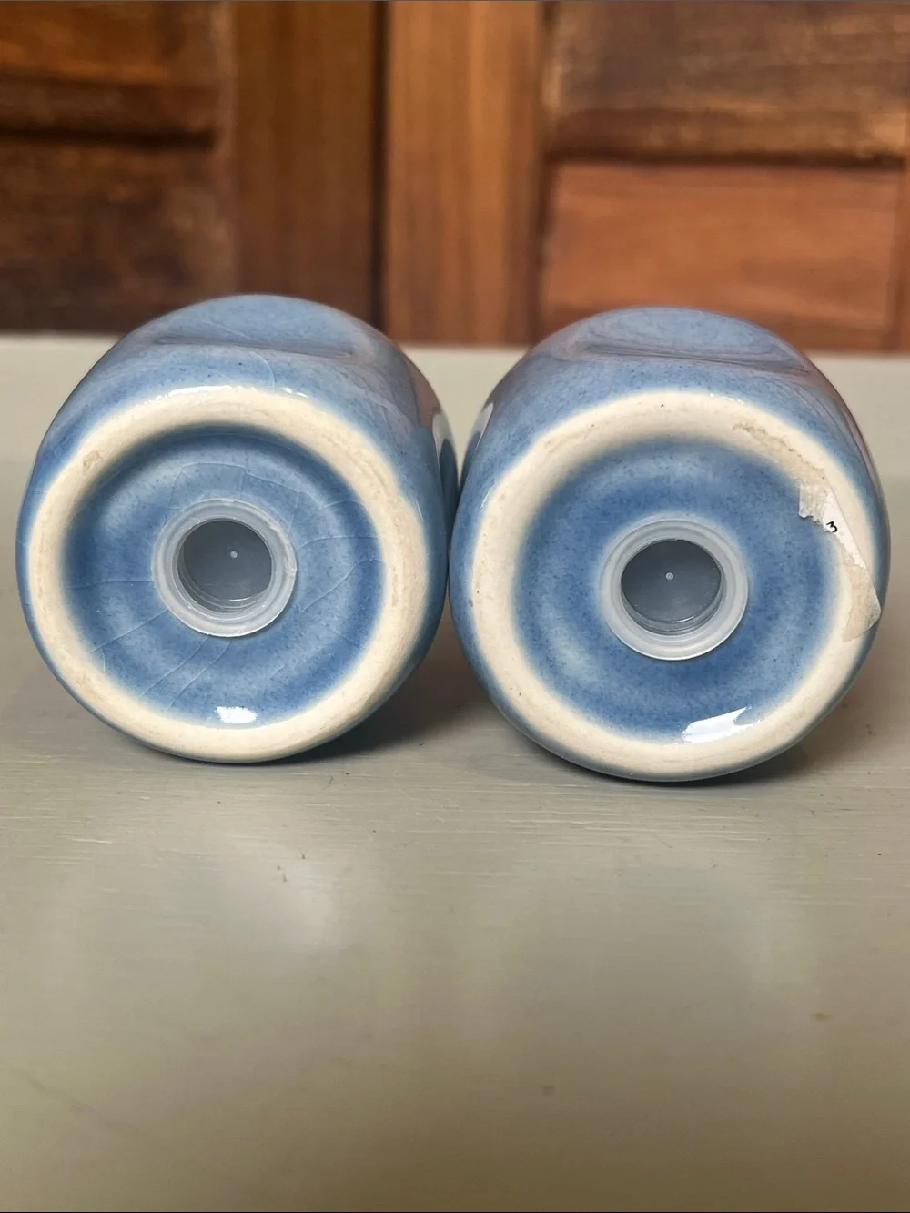 Ceramic Light Blue Salt and Pepper Shaker Set